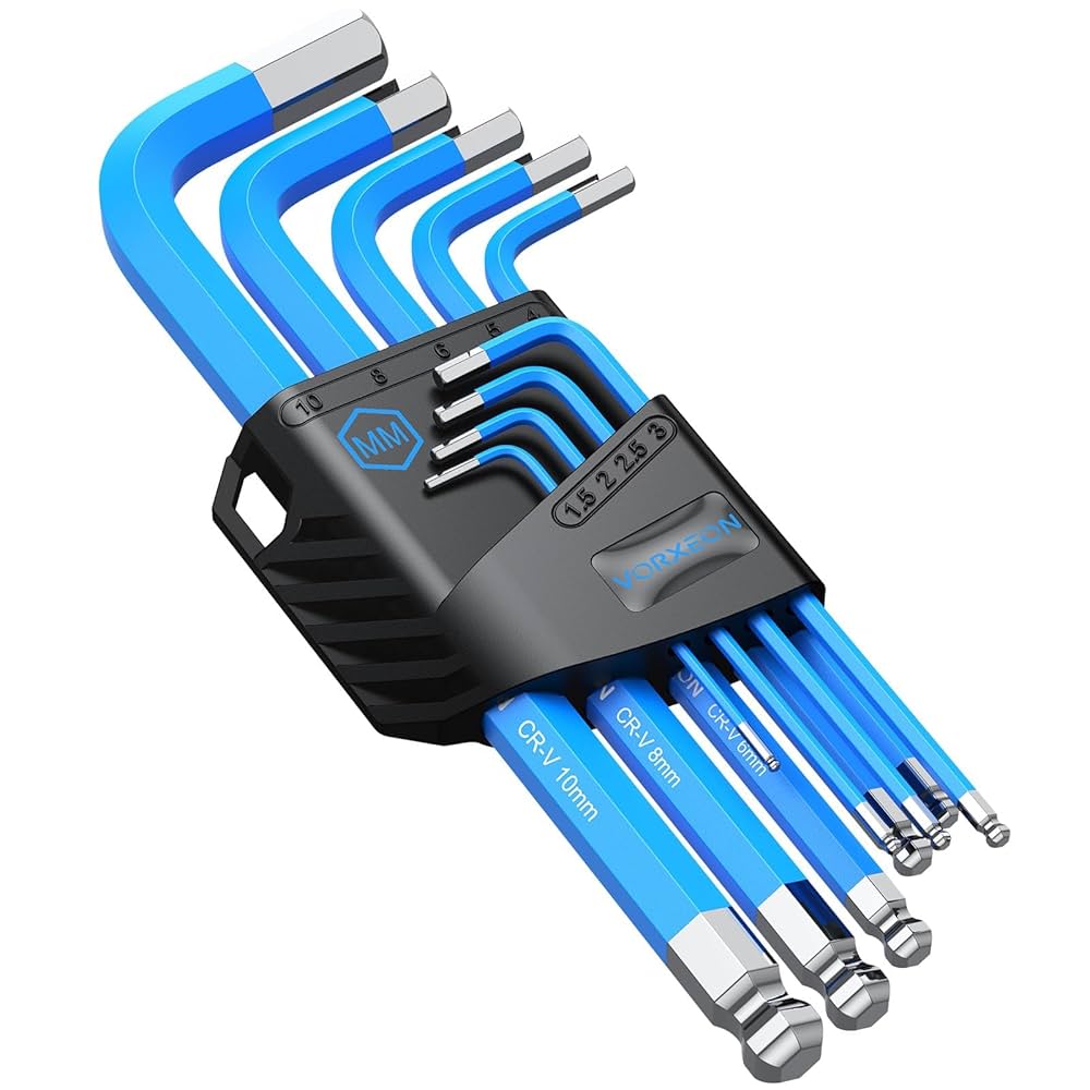 VORXEON Allen Wrench Hex Key Set 1.5mm-10mm, 9PCS Metric
